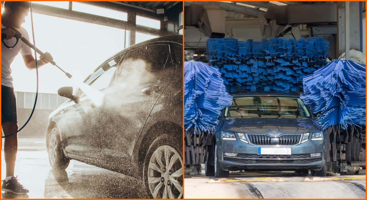 lavado coche manual automatico istock